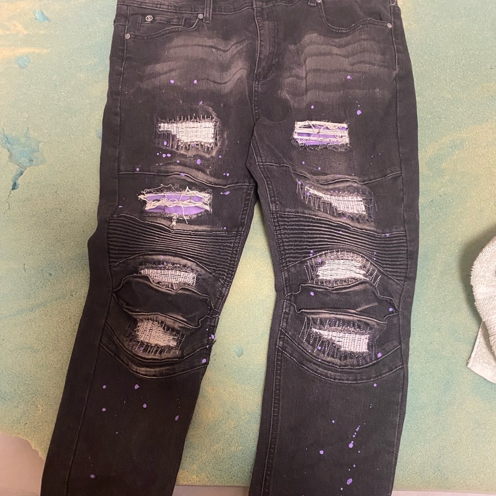 Black and purple jeans slim fit size 36*34